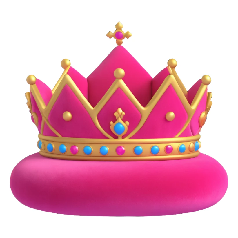 crown with a pink velvet cushion sticker