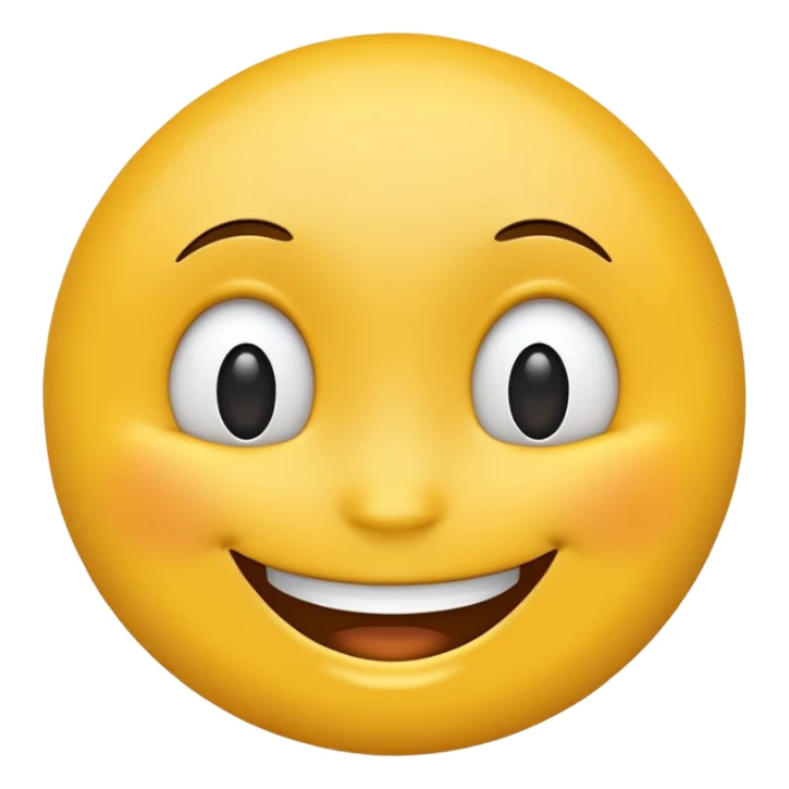 happy face emoji, classic style, bright yellow, big smile, cheerful expression sticker