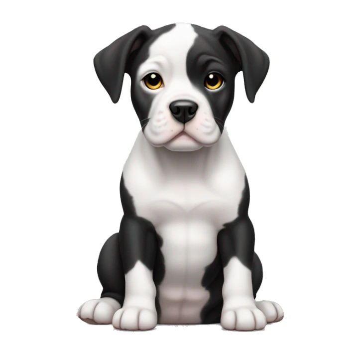 Black and white English staffordshire puppy full body sticker