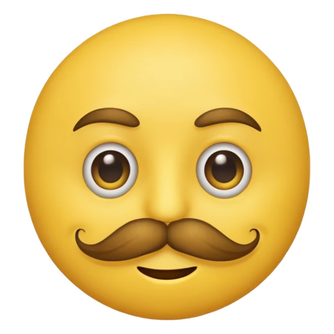 Mustache on a normal  yellow smiley with no dimple and more masculine expression  and regular eyes  sticker