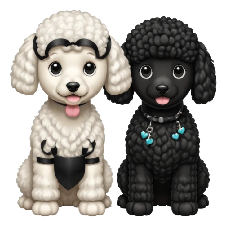 1 poodle blanca y 2 poodle negras sticker