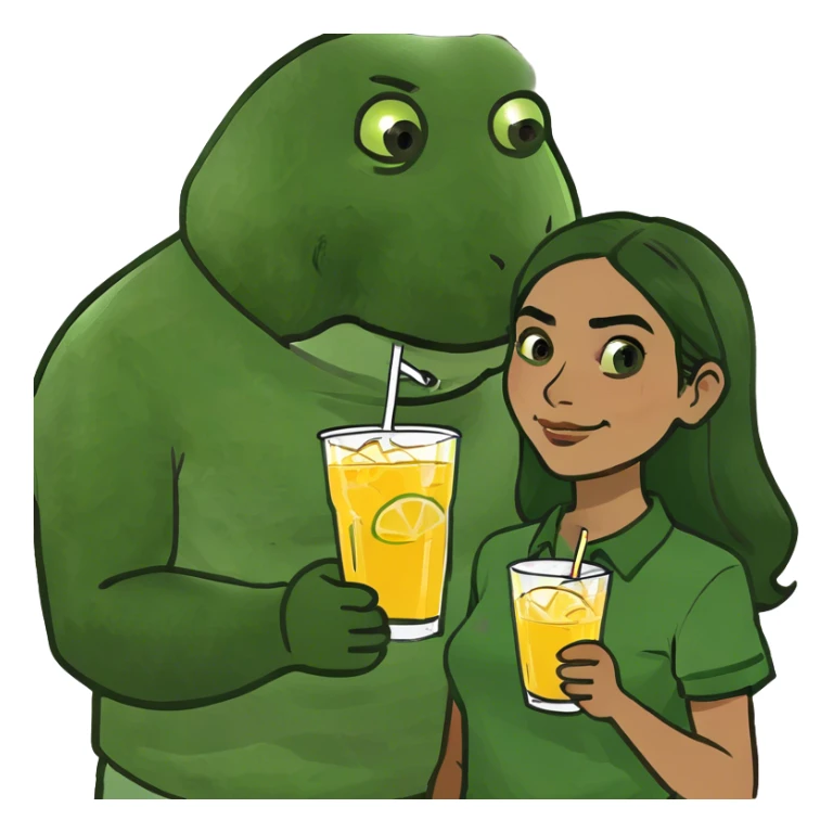 White guy and Mexican girl getting drinks sticker