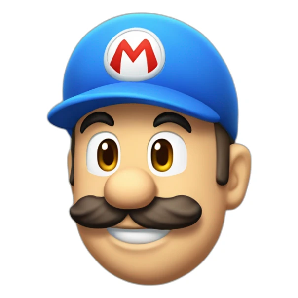 Un emoticon del personaje de Nintendo llamado Mario saludando con su gorra sticker