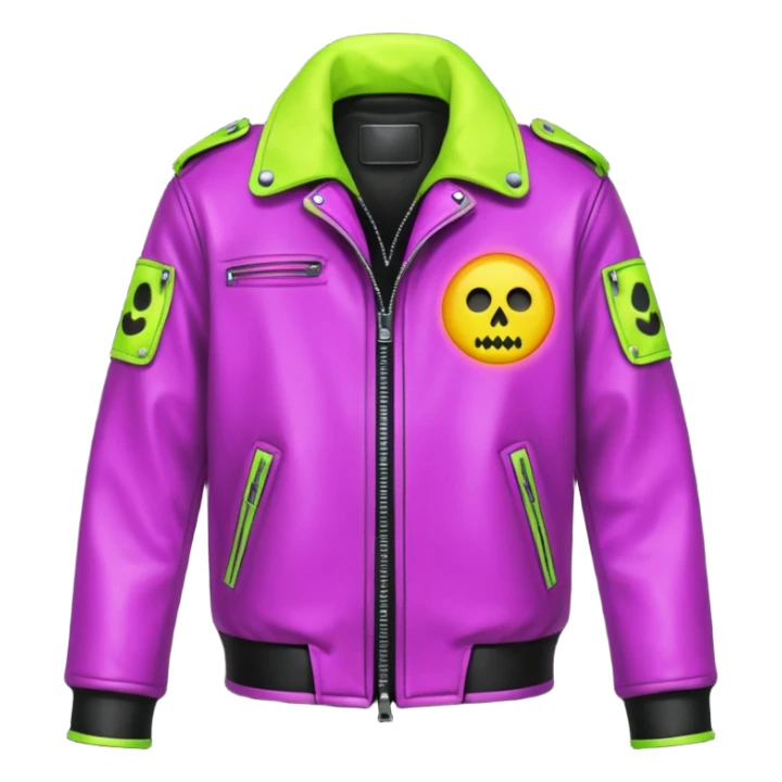 neon color Russian underground fashion jacket sticker