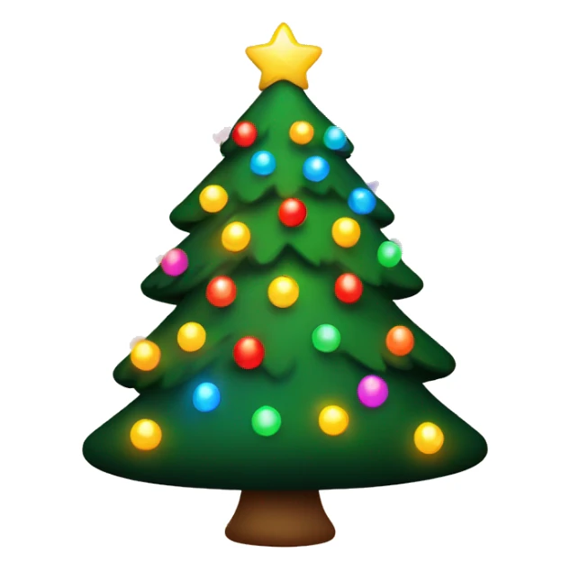 cute christmas tree with colorful lights sticker