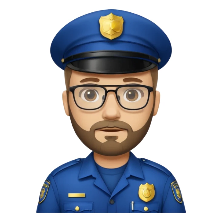Police officer with glasses and beards(different uniform) sticker