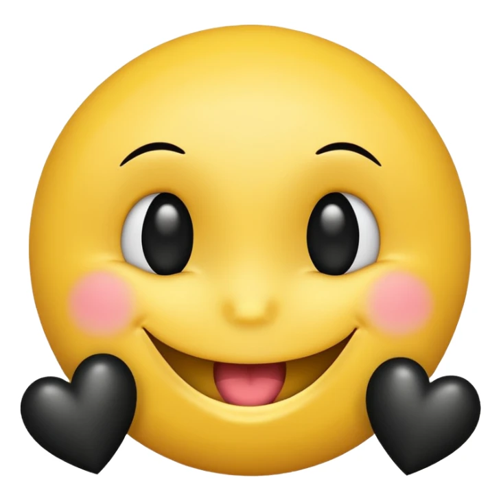 Smiley qui sourit avec des cœur noir sticker