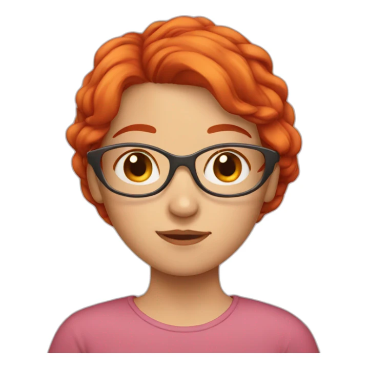 red hair girl in glass sticker