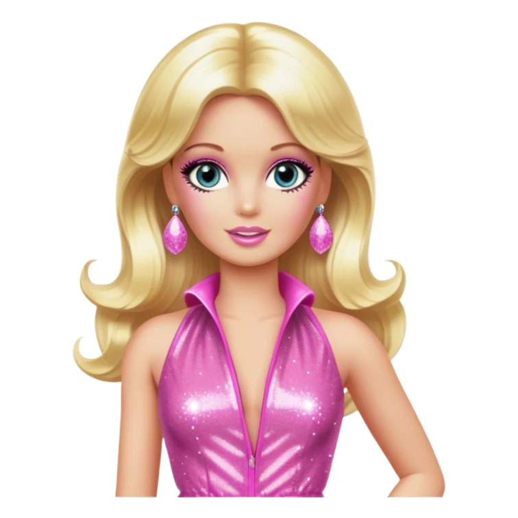 Blonde disco Barbie, 1970's, pink sparkly jumpsuit  sticker