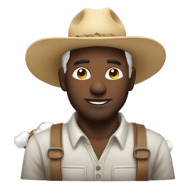 Man farming cotton  sticker