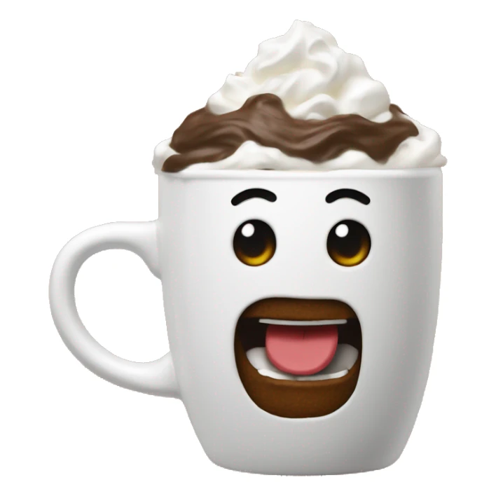 Coco in a mug with lots of whip cream no emoji face  sticker