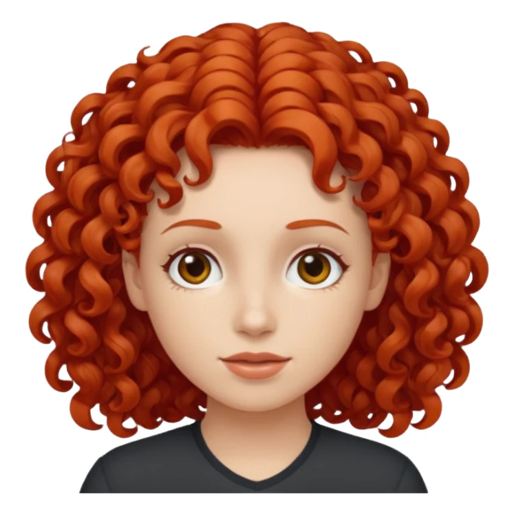 curly red hair sticker
