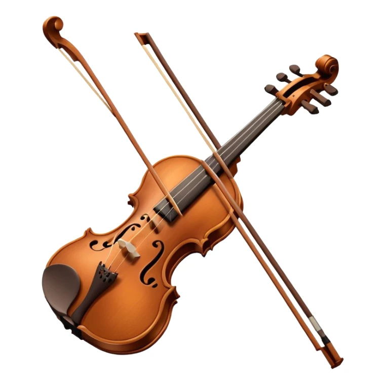 A violin with its bow. It has eyes and a smiling mouth. sticker