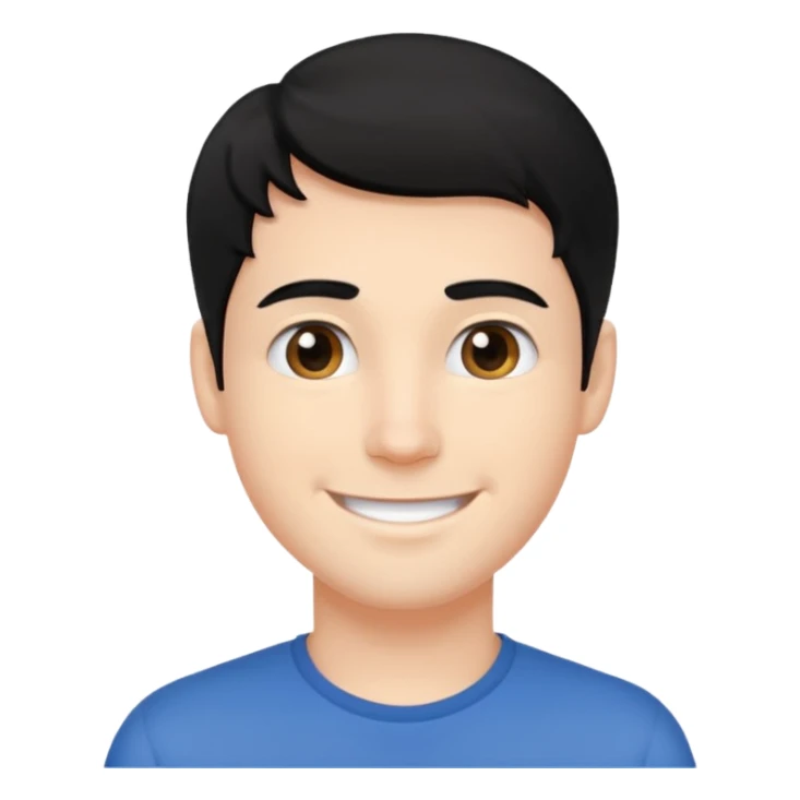 Joven blanco de buena parecencia cabello negro sticker