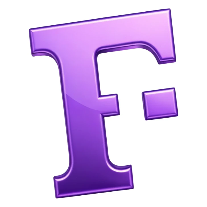 The letter “T” in shiny purple  sticker