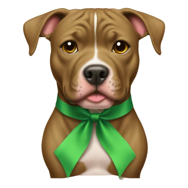 Green ribbon on tan Pitbull just head no body sticker