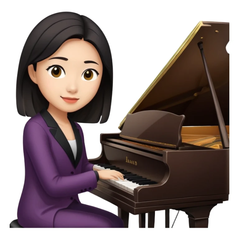 Asian woman playing piano  sticker