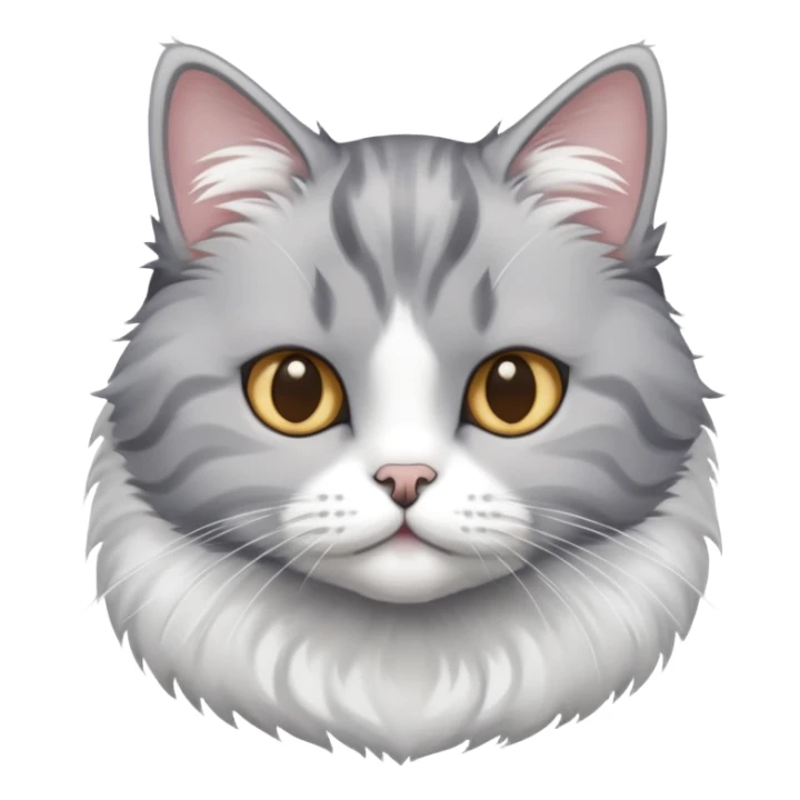 grey and white shorthair cat  sticker