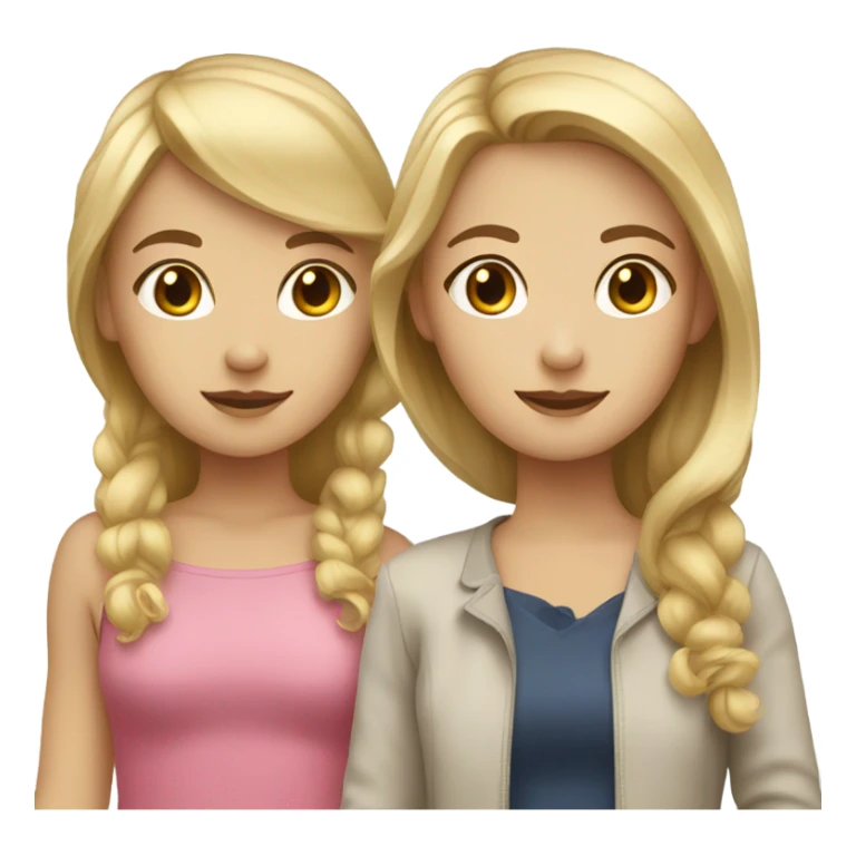 Blonde haired girl with a brown haired girl  sticker