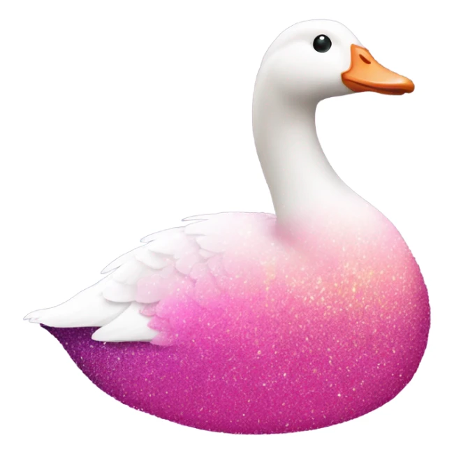 Pink ombre goose with glitter no white  sticker