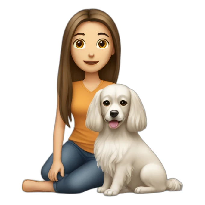 Woman-long-hair-with-your-dog sticker