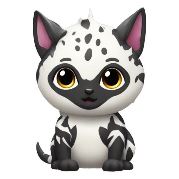 an edgy cute kawaii vernid-fionbri with splash patterns full body sticker