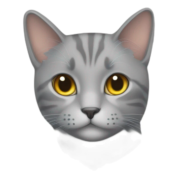 grey cat, with name tag that says: Archi sticker