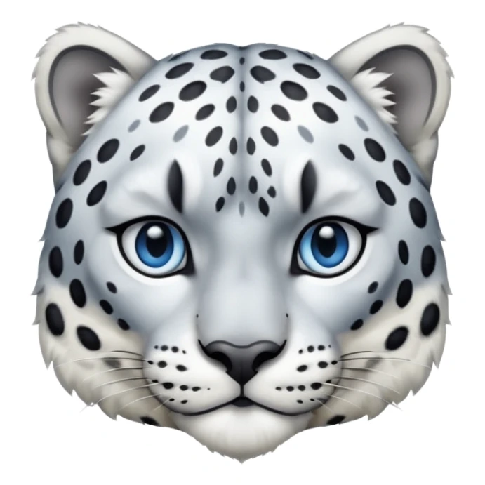  Snow leopard-whole body-eyes are blue sticker