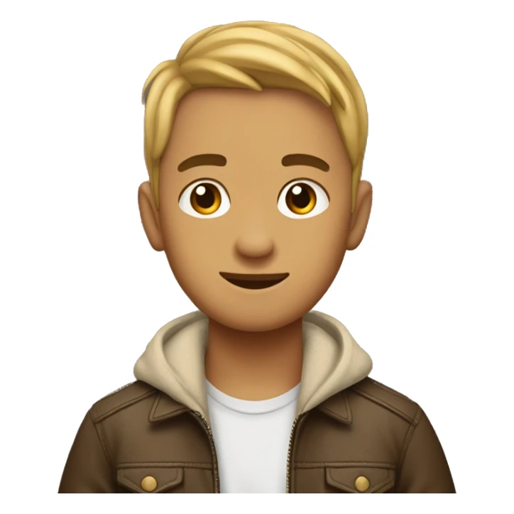 chico con pelo chino y chamarra de piel sticker