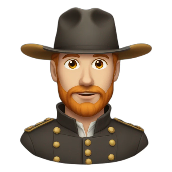 Homme roux chapeau russe sticker