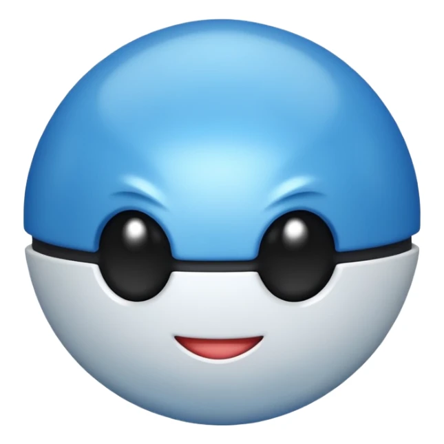 A blue Pokéball with highlights, emoji style, variation 2 sticker