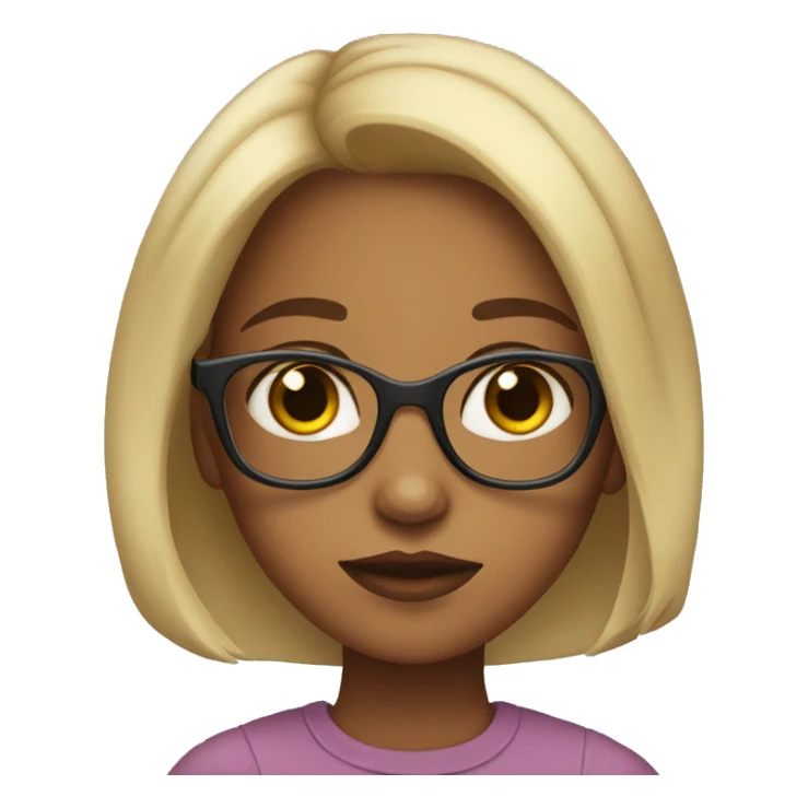 girl with glasses and doe eyes portrait  sticker