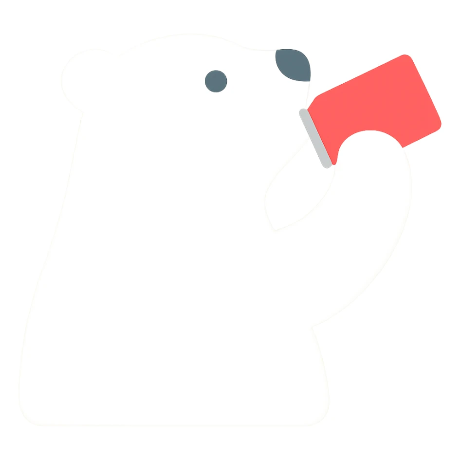 Change the Coke bottle to a Coke can in the polar bear's hand, keep the rest of the image the same sticker