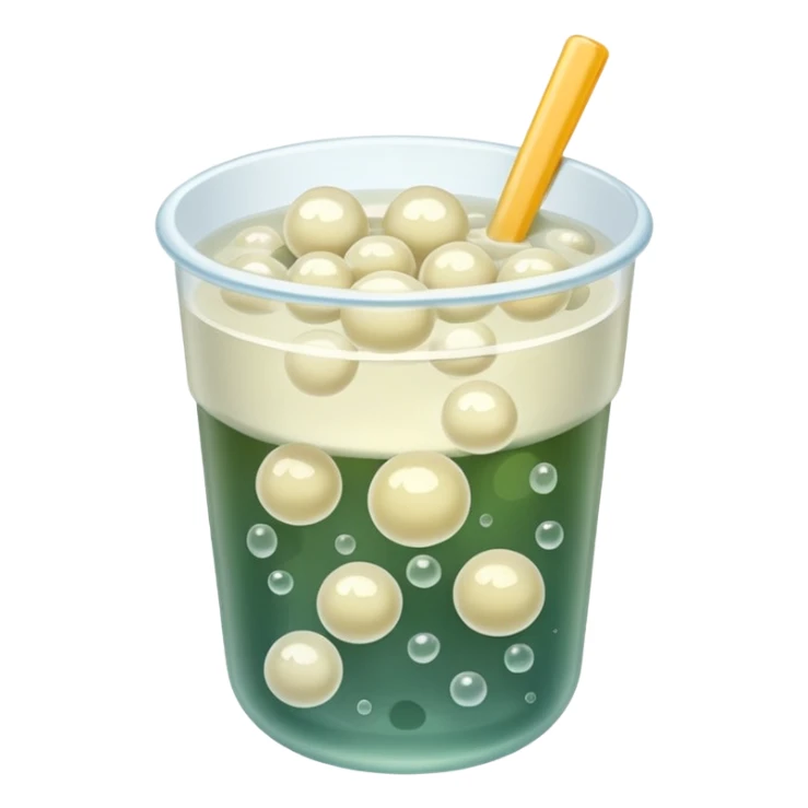 Pile of white clear boba sticker