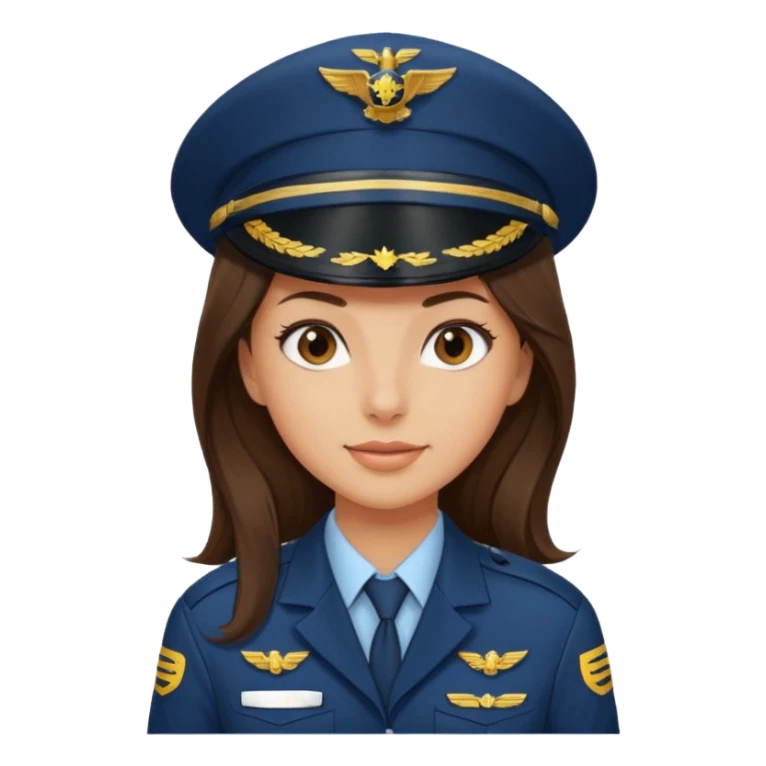 comercial pilot girl brunette, long hair sticker