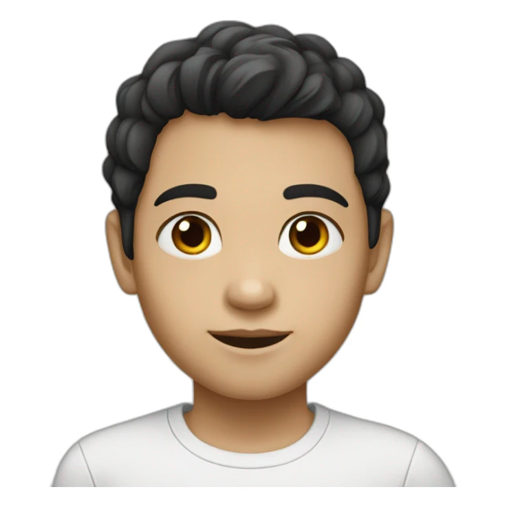 kid with dark hair5 and white skin full size sticker