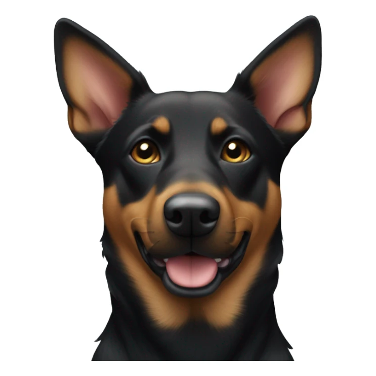Black australian kelpie and german shepherd mix dog body sticker