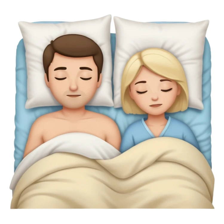 Man and woman in bed sleeping sticker