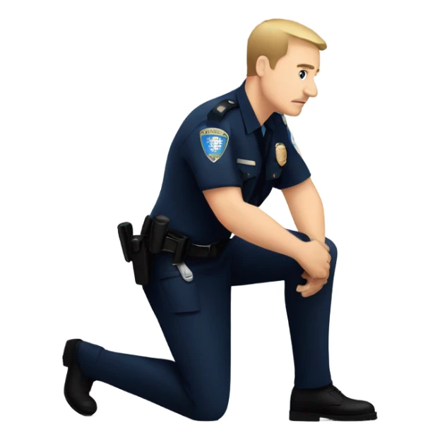 Caucasian Police officer takes a knee sticker