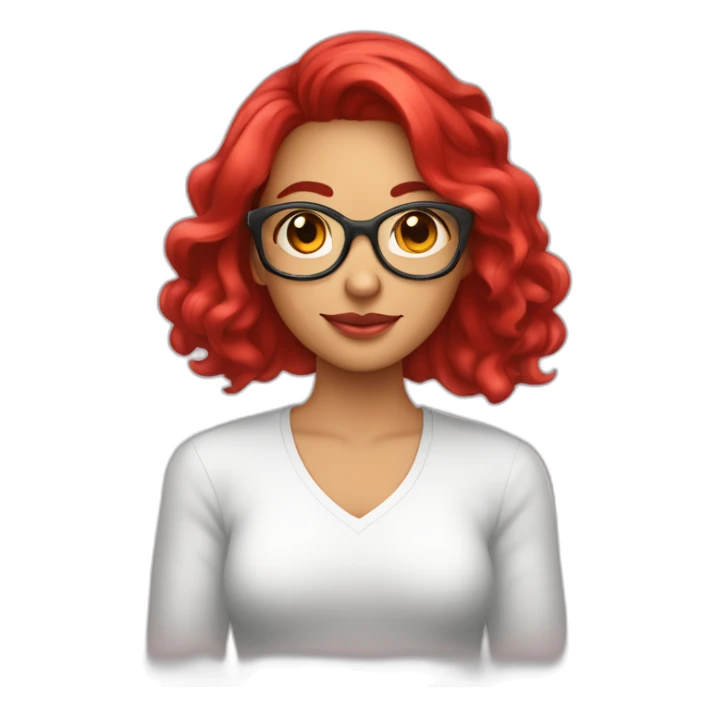 terapeuta vocacional mujer de cabello largo color rojo risado sticker