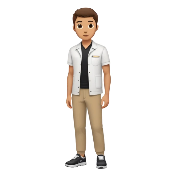 White collared shirts underneath Dark chino pants Comfortable sneakers/loafers Minimalist company logo pin on left chest Designed for outdoor mobility while maintaining professional cohesion. Need any specific adjustments?  sticker