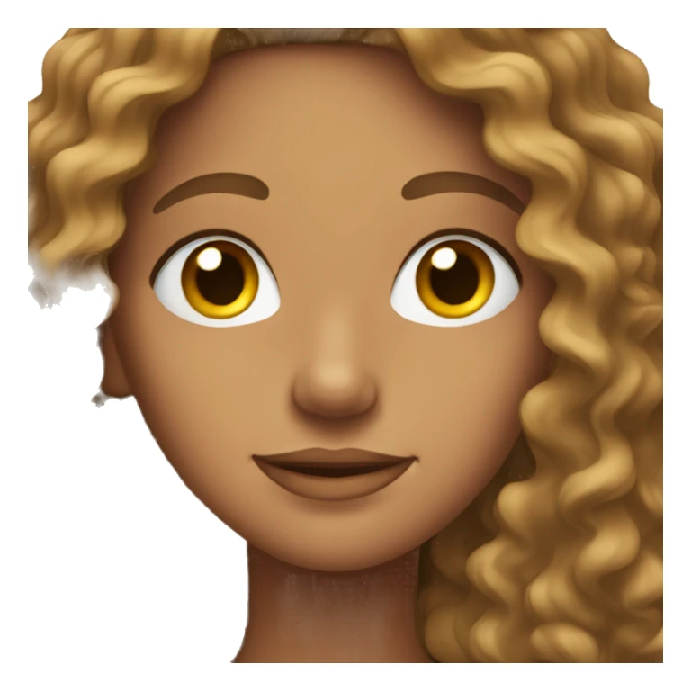 Tan girl with long curly brown hair  sticker
