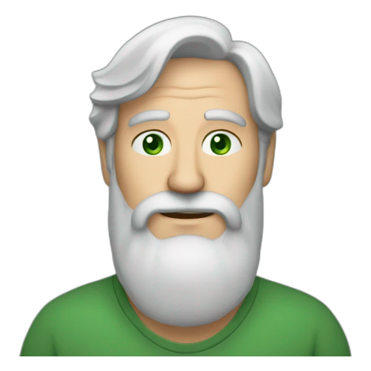 Gray haird 60 years old man with beard and green eyes sticker