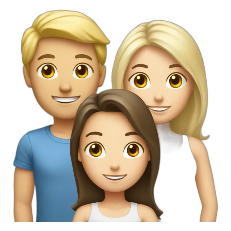 A blond White boy and two brunette white girls sticker