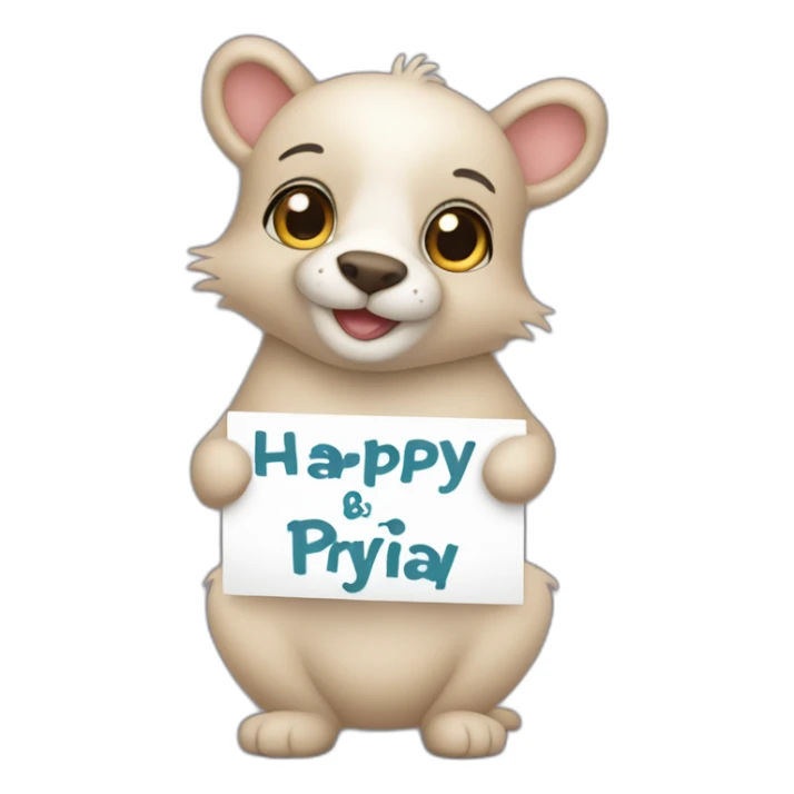 Any animal holding a sign that has “Happy Birthday Priya” sticker