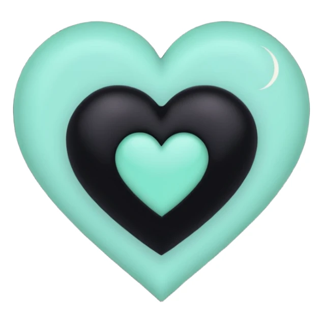 pastel goth heart with mint green moon sticker