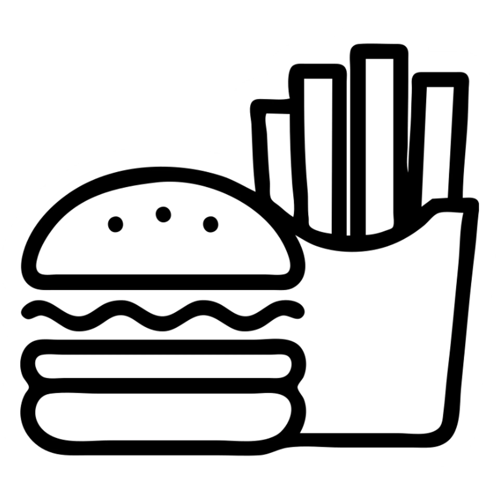 Burger and fries icon sticker