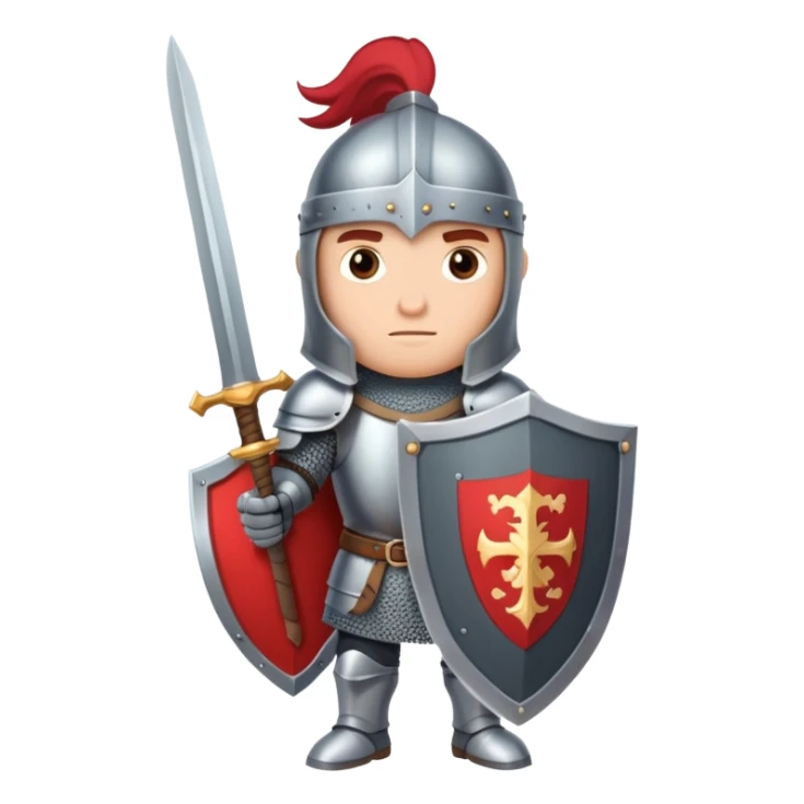 Brave knight on a quest with shield and sword sticker