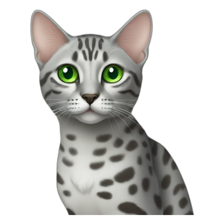 Egyptian Mau cat with green eyes sticker