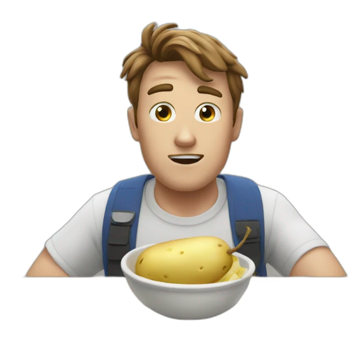 mr beast eating potato that looks like a person sticker